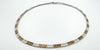 Two Tone Flat Link 16” Collar Necklace in Sterling Silver 925