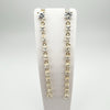 Long Dangly 3.40ct CZ Drop Earrings in Sterling Silver 925