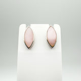 Marquis Pink Mother of Pearl Stud / Drop Earrings in Sterling Silver 925
