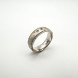 CZ Trilogy Matt Band / Ring Sterling Silver 925 Size P