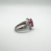 3.5ct Natural Ruby & Rose Cut Diamond Ring in Sterling Silver 925 Size N - O