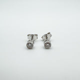 Vintage 18ct White Gold 0.40ct Diamond Solitaire Stud Earrings