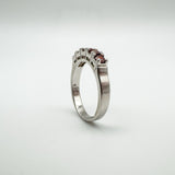 0.50ct Garnet 5 Stone Band / Ring in Sterling Silver 925 Size L