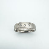 CZ Trilogy Matt Band / Ring Sterling Silver 925 Size P
