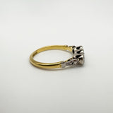 Vintage 18ct Gold & Platinum 0.20ct Diamond Trilogy Engagement Ring Size N - O