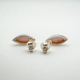 Marquis Pink Mother of Pearl Stud / Drop Earrings in Sterling Silver 925