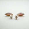 Marquis Pink Mother of Pearl Stud / Drop Earrings in Sterling Silver 925