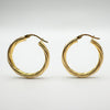 Vintage 9ct Gold Chunky Twisted Hoop Earrings