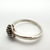Puffy Diamond Heart Engagement Ring in Sterling Silver 925 Size N - O Stacking