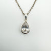 3ct CZ Pear Cut Solitaire Pendant & 18” Chain in Sterling Silver 925