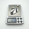 Art Deco Style Black Onyx & White Mother of Pearl Fan Pendant Sterling Silver