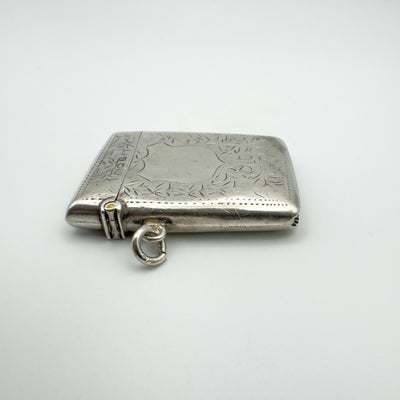Antique Engraved Vesta Case Chunky Locket in Sterling Silver 925 (Birm 1912) 24g