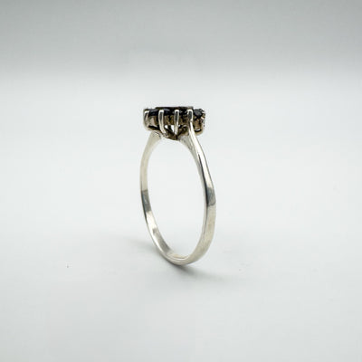 0.24ct Blue Sapphire Heart Ring in Sterling Silver 925 Size P - Q