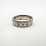 CZ Trilogy Matt Band / Ring Sterling Silver 925 Size P