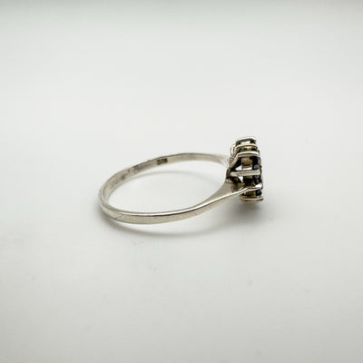 0.24ct Blue Sapphire Heart Ring in Sterling Silver 925 Size P - Q