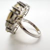 Huge 7.20ct Welo Fire Opal Heart Cocktail Ring in Sterling Silver 925 Size K - L