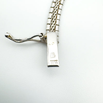 Two Tone Flat Link 16” Collar Necklace in Sterling Silver 925