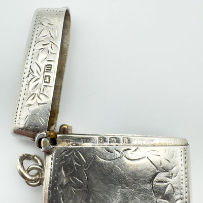 Antique Engraved Vesta Case Chunky Locket in Sterling Silver 925 (Birm 1912) 24g