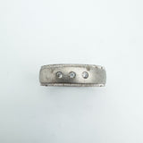 CZ Trilogy Matt Band / Ring Sterling Silver 925 Size P