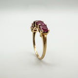 Chunky 9ct Gold 2.35ct Ruby 5 Stone Ring Size O - P Wedding Eternity Stacking
