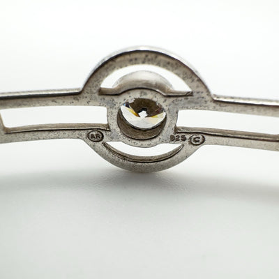 Contemporary / Modernist 2ct CZ Bangle in Sterling Silver 925 by Kit Heath