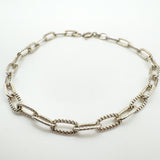 Vintage Oval Links Stacking / Charm Bracelet in Sterling Silver 925