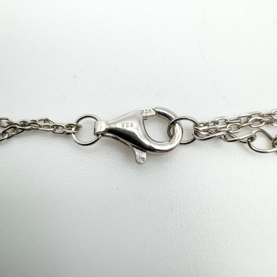 Celestial CZ Star & Moon Pendant & Double Chain in Sterling Silver 925