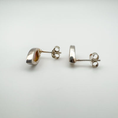 Marquis Pink Mother of Pearl Stud / Drop Earrings in Sterling Silver 925
