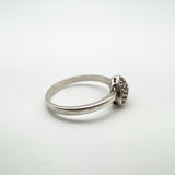 Puffy Diamond Heart Engagement Ring in Sterling Silver 925 Size N - O Stacking