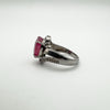 3.5ct Natural Ruby & Rose Cut Diamond Ring in Sterling Silver 925 Size N - O