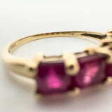 Chunky 9ct Gold 2.35ct Ruby 5 Stone Ring Size O - P Wedding Eternity Stacking
