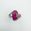 3.5ct Natural Ruby & Rose Cut Diamond Ring in Sterling Silver 925 Size N - O