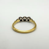 Vintage 18ct Gold & Platinum 0.20ct Diamond Trilogy Engagement Ring Size N - O