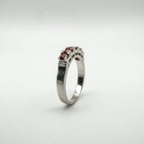 0.50ct Garnet 5 Stone Band / Ring in Sterling Silver 925 Size L
