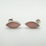 Marquis Pink Mother of Pearl Stud / Drop Earrings in Sterling Silver 925