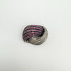 Large Chunky Pink & White CZ Knotted Pendant in Sterling Silver 925