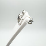 Natural Diamond Lovers Knot Stud Earrings in Sterling Silver 925 NEW