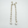 Long Dangly 3.40ct CZ Drop Earrings in Sterling Silver 925