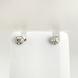 Vintage 18ct White Gold 0.40ct Diamond Solitaire Stud Earrings