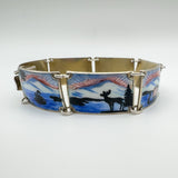 Vintage Norwegian Enamelled Bracelet in Sterling Silver 925