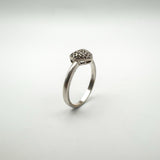 Puffy Diamond Heart Engagement Ring in Sterling Silver 925 Size N - O Stacking