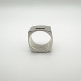 Chunky Silver Square Band by Calvin Klein Size R Heavy 13g Unisex