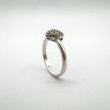 Puffy Diamond Heart Engagement Ring in Sterling Silver 925 Size N - O Stacking