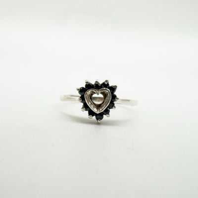 0.24ct Blue Sapphire Heart Ring in Sterling Silver 925 Size P - Q