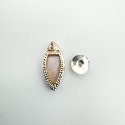 Marquis Pink Mother of Pearl Stud / Drop Earrings in Sterling Silver 925