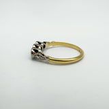 Vintage 18ct Gold & Platinum 0.20ct Diamond Trilogy Engagement Ring Size N - O