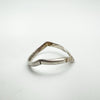Vintage V Shaped Diamond Cut Ring in Sterling Silver 925 Size L - M Stacking
