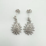 Natural Diamond Dangle / Drop Earrings in Sterling Silver 925