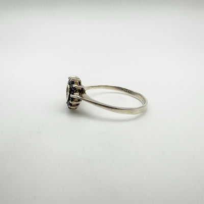 0.24ct Blue Sapphire Heart Ring in Sterling Silver 925 Size P - Q