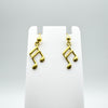 Vintage 9ct Gold Musical Note Drop Shepherds Hook Earrings 